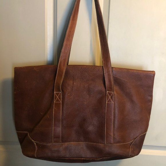 L.L. Bean XL Leather Tote - Picture 2 of 6